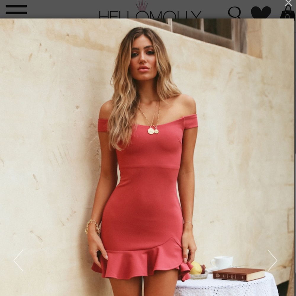 Off the Shoulder Ruffle Mini Dress